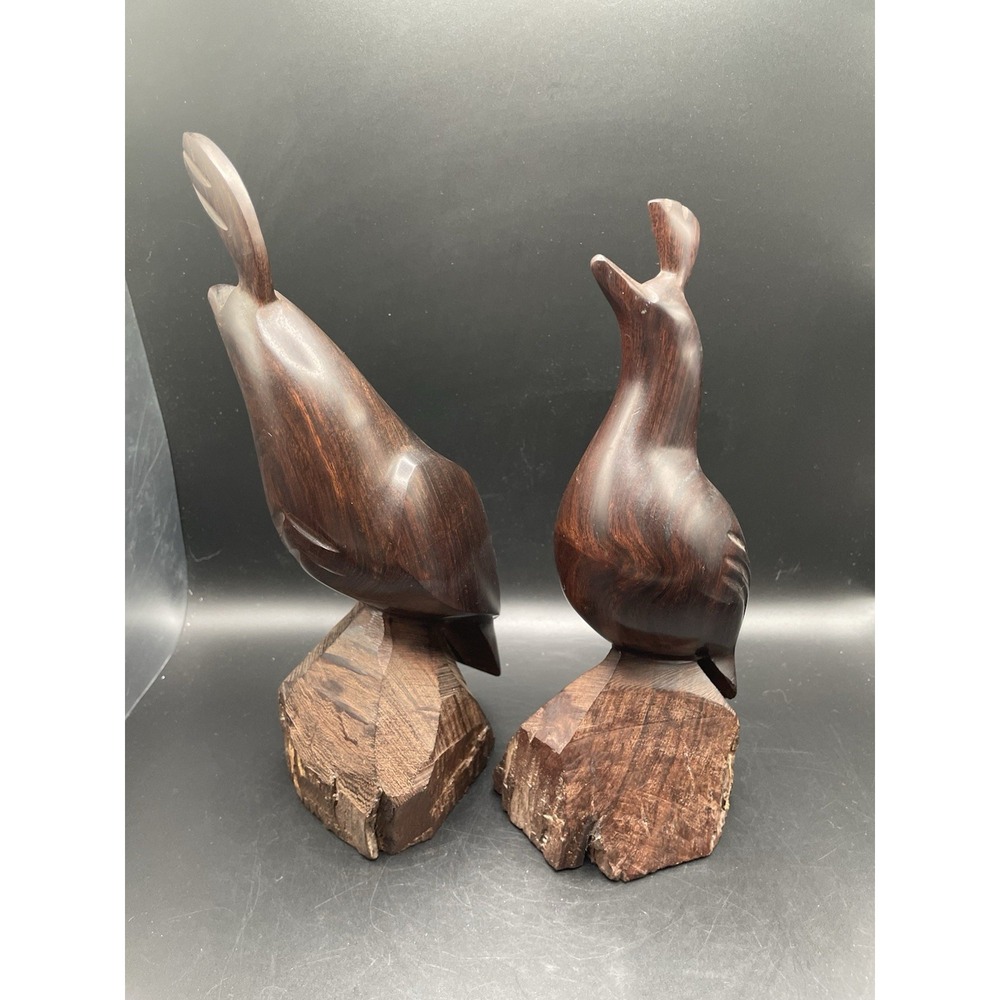 Vtg Pair of Elegant Ironwood Quail Sculptures/Figurines - Picture 9 of 13